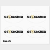 Geocacher mit Kompass Ovaler Aufkleber (Blatt)