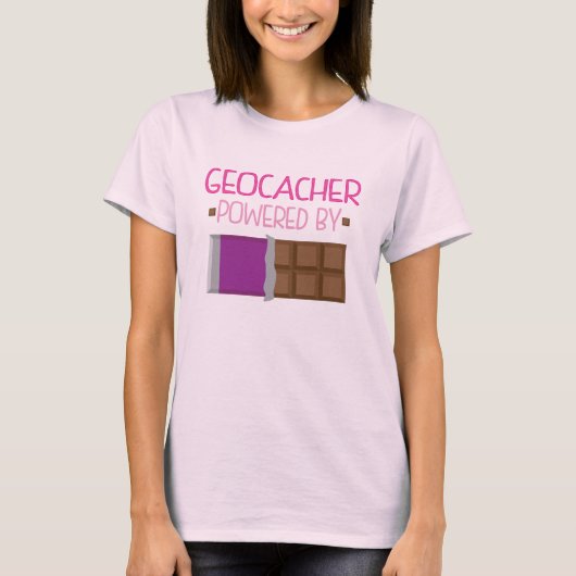 Geocacher Schokoladen-Geschenk für sie T-Shirt (Vorderseite)