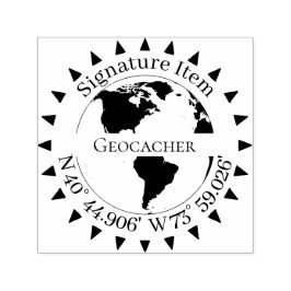 Geocacher Signature und GPS koordinieren Pfeile Permastempel