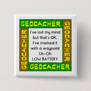 Geocacher verlor den Geist in Grün Button