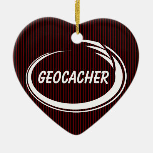 Geocacher White Splash Keramik Ornament