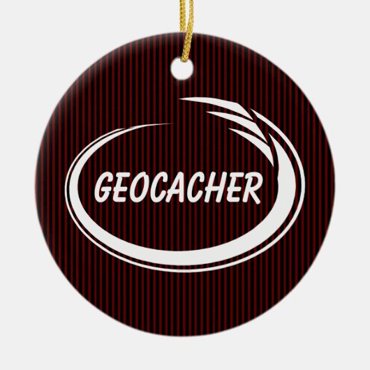 Geocacher White Splash Keramik Ornament (Vorne)