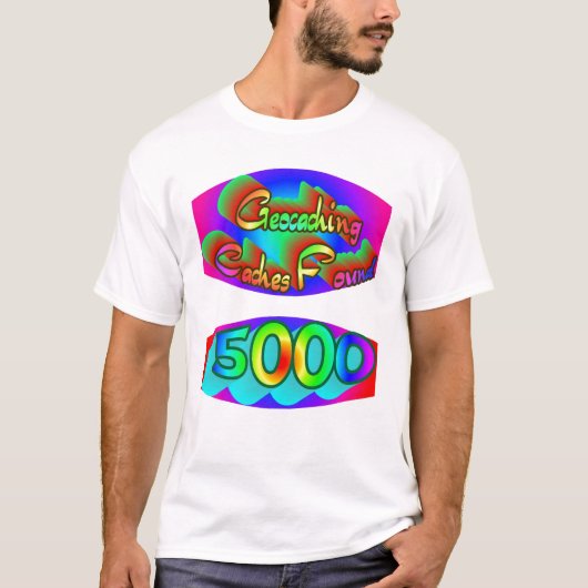 Geocaching 5000 Entdeckungen T-Shirt (Vorderseite)