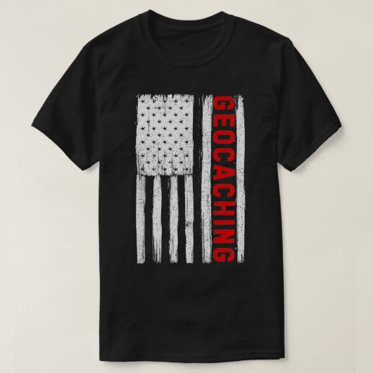 Geocaching American Flag USA Patriotic Geocache Ta T-Shirt (Design vorne)