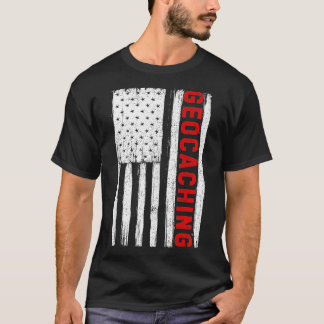 Geocaching American Flag USA Patriotischer Geocach T-Shirt