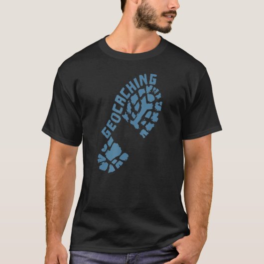 Geocaching Footprint Shoe T-Shirt (Vorderseite)