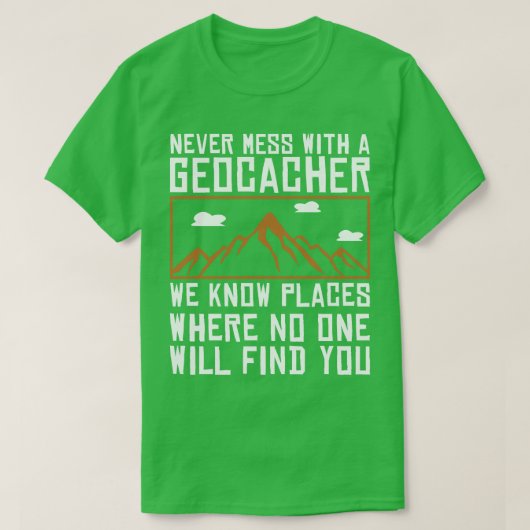 Geocaching Gps Cache Geocacher koordiniert Geocach T-Shirt (Design vorne)
