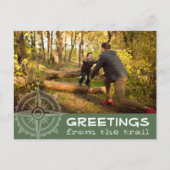Geocaching Grüße aus dem Trail Custom Foto Postkarte (Vorderseite)