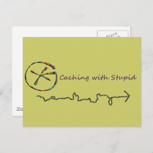 Geocaching mit Stupid Postkarte (Vorne/Hinten)