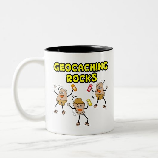 Geocaching Rocks Zweifarbige Tasse (Links)