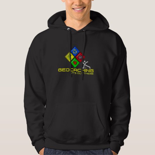 Geocaching Stickman Geocacher Hoodie-Männer Hoodie (Vorderseite)