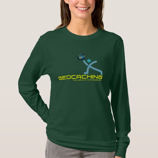 Geocaching Stickman Geocacher T-Shirt und (Vorderseite)