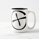 Geocaching-Symbol Zweifarbige Tasse<br><div class="desc">Schwarzes Geocaching-Symbol auf einer schwarz-weißen Tasse. Ein tolles Geschenk für den begeisterten Geocacher.</div>