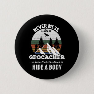 Geocaching T Shirt nie mit Geocacher Men W Button