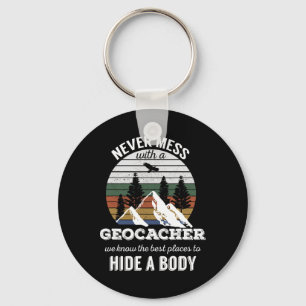 Geocaching T Shirt nie mit Geocacher Men W Schlüsselanhänger