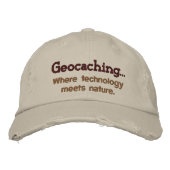 Geocaching Tech+Nature bestickter Hut (Vorderseite)