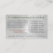 Geocaching Trail Card mit Infos für Muggles Visitenkarte (Rückseite)