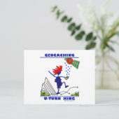Geocaching U Turn King Postkarte (Stehend Vorderseite)