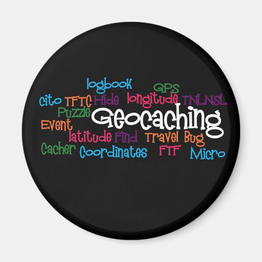 Geocaching Word Collage Magnet (Vorne)