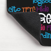 Geocaching Wort-Collage Mousepad (Ecke)