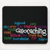 Geocaching Wort-Collage Mousepad (Vorne)