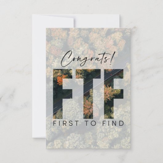 Geocaching zuerst, um Cache-Glückwunsch benutzerde Karte (Vorderseite)