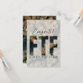 Geocaching zuerst, um Cache-Glückwunsch benutzerde Karte (Vorderseite/Rückseite Beispiel)