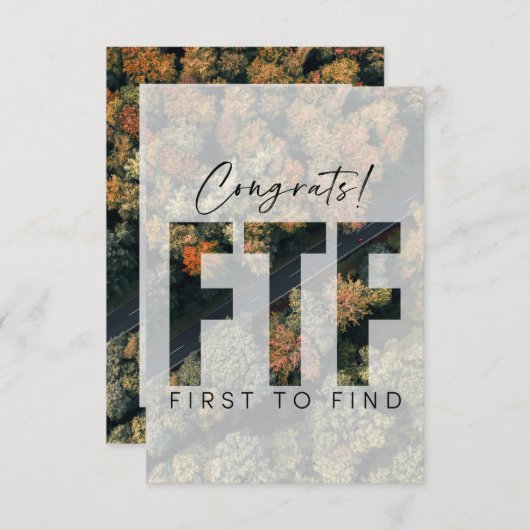 Geocaching zuerst, um Cache-Glückwunsch benutzerde Karte (Vorne/Hinten)