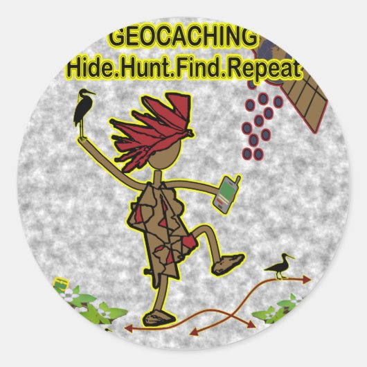 Geocachnig Hide Hunt finden Runder Aufkleber (Vorderseite)