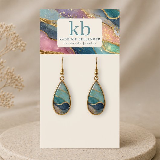 Geode-Achat-Monogramm-Schmuck-Ausstellungskarten