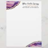 Geode Achat-Scheibe-Edelstein-ultraviolettes Lila Briefbogen (Vorderseite)