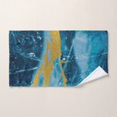 Geode Agate Gemstone Blue und Gold Badhandtuch Set (Handtuch)