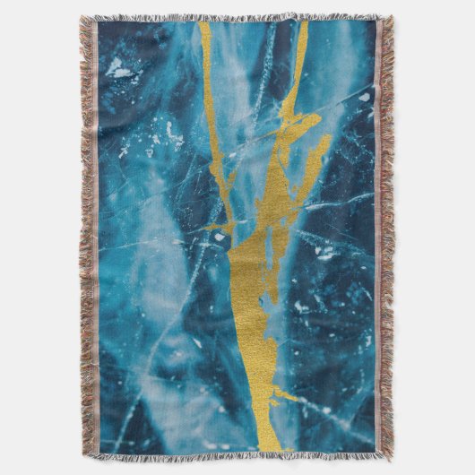 Geode Agate Gemstone Blue und Gold Decke (Vorderseite Vertikal)