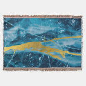 Geode Agate Gemstone Blue und Gold Decke (Vorderseite)