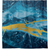 Geode Agate Gemstone Blue und Gold Duschvorhang (Vorderseite)