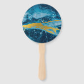 Geode Agate Gemstone Blue und Gold Fächer (Vorderseite)