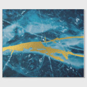 Geode Agate Gemstone Blue und Gold Geschenkpapier (Flach)