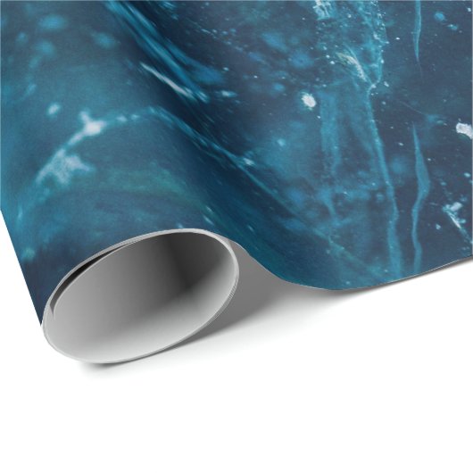 Geode Agate Gemstone Blue und Gold Geschenkpapier (Rolleneckpunkt)