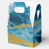 Geode Agate Gemstone Blue und Gold Geschenkschachtel (Geöffnet)