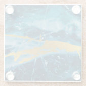 Geode Agate Gemstone Blue und Gold Glasuntersetzer (Rückseite)