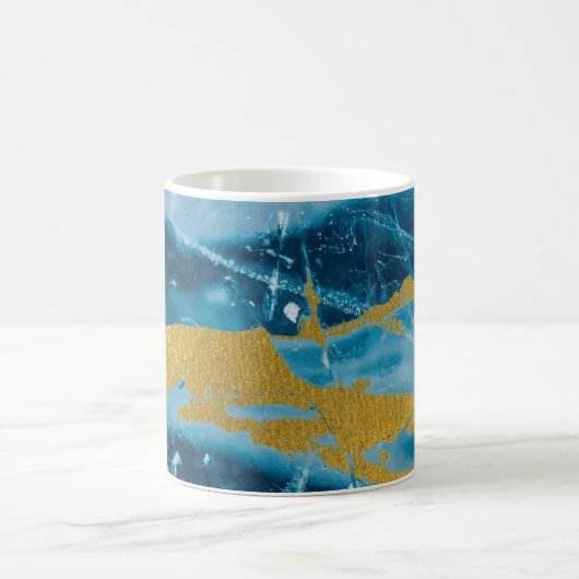 Geode Agate Gemstone Blue und Gold Kaffeetasse (Mittel)