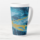 Geode Agate Gemstone Blue und Gold Milchtasse (Rechte Ecke)