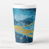 Geode Agate Gemstone Blue und Gold Milchtasse (Vorderseite)