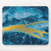 Geode Agate Gemstone Blue und Gold Mousepad (Vorne)