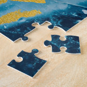 Geode Agate Gemstone Blue und Gold Puzzle (Seite)