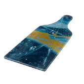 Geode Agate Gemstone Blue und Gold Schneidebrett (Ecke)