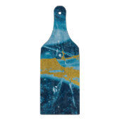 Geode Agate Gemstone Blue und Gold Schneidebrett (Vorderseite)