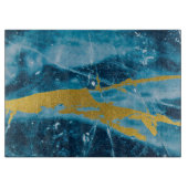 Geode Agate Gemstone Blue und Gold Schneidebrett (Vorderseite)
