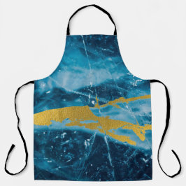 Geode Agate Gemstone Blue und Gold Schürze