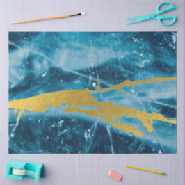 Geode Agate Gemstone Blue und Gold Seidenpapier